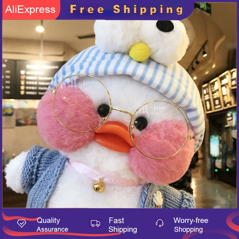 

30cm Lalafanfan Kawaii Plush Toy Doll Coffee Mimi Yellow Duck Cute Plush Toy Stuffed Soft Animal Doll Boy Girl Gift Children Toy