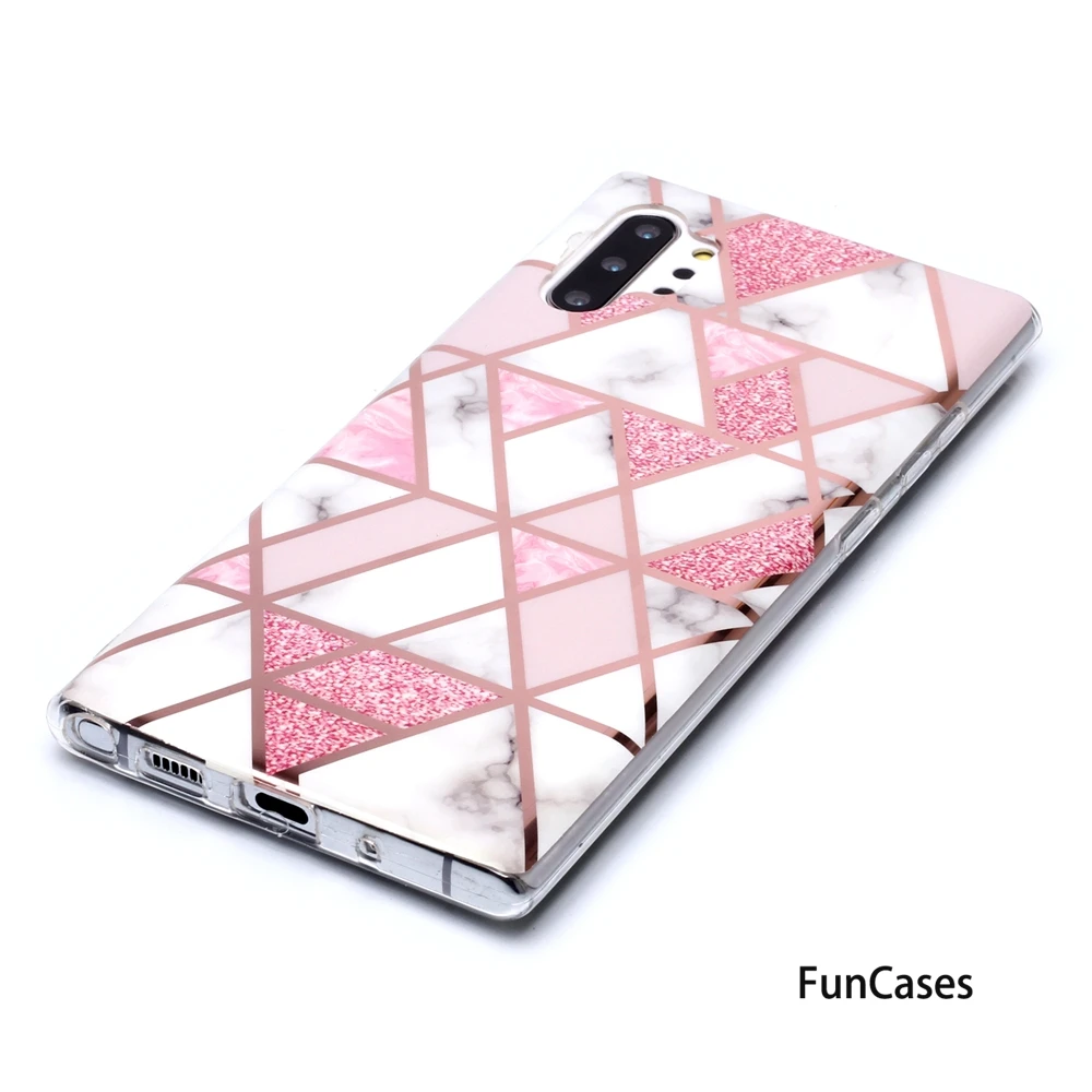 Прозрачные чехлы цвета розового золота для Samsung Note 10 Мягкий Силиконовый