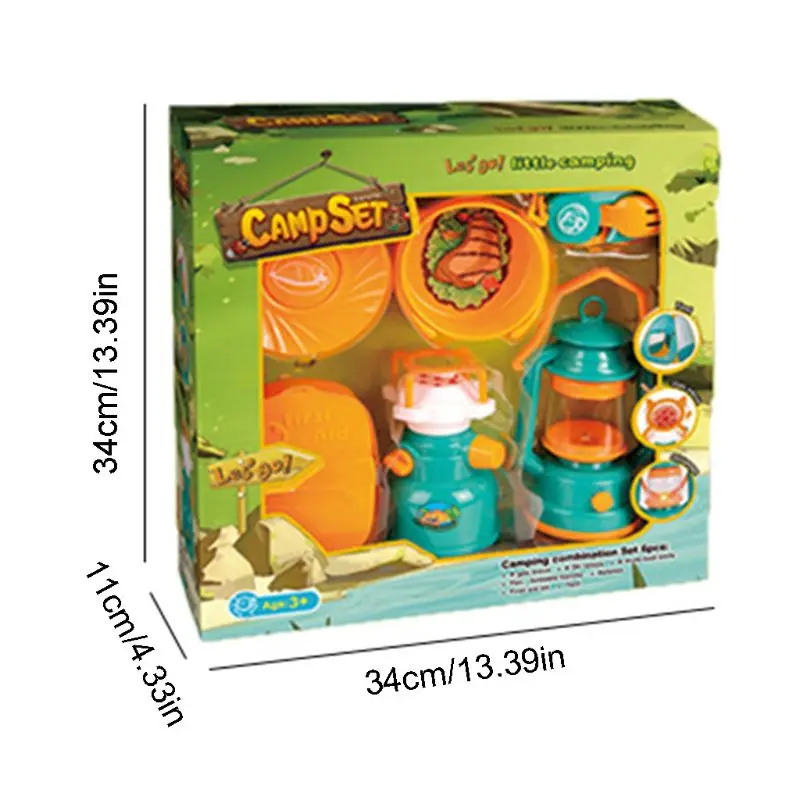 

7 Pcs Kids Camping Tent Set Play Tent Indoor and Outdoor Camping Toys for Toddlers Kids Boys Girls