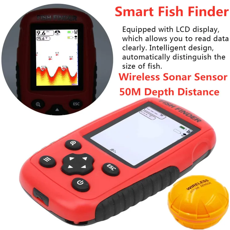 Беспроводной рыболокатор с ЖК-дисплеем глубина 50 м дальность 200 | Игрушки и хобби