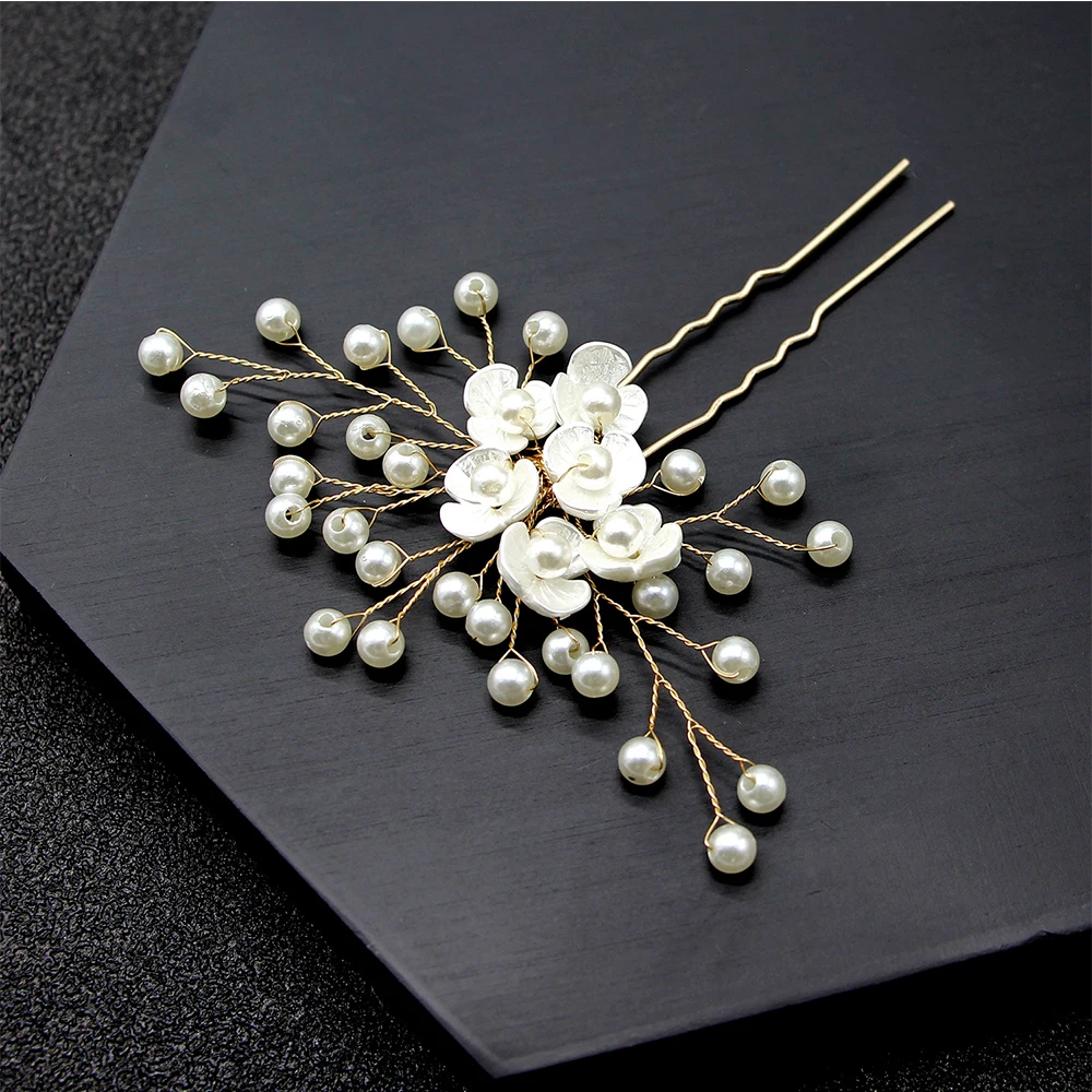 Свадебные жемчужные расчески для волос с цветами стразы шпильки инструменты