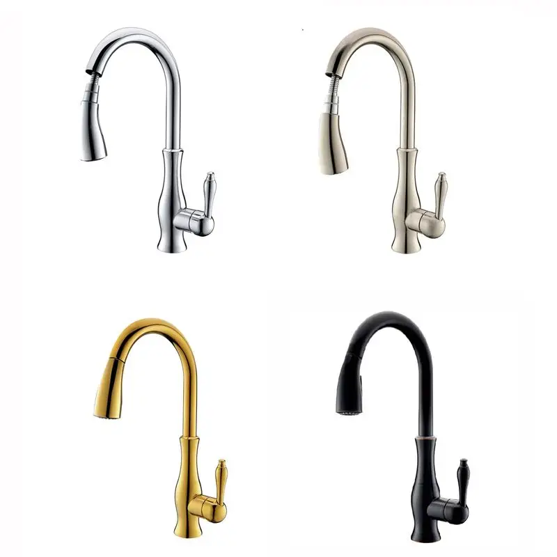 Золотистый смеситель для кухни золотистый кухонный кран с одной ручкой латунный