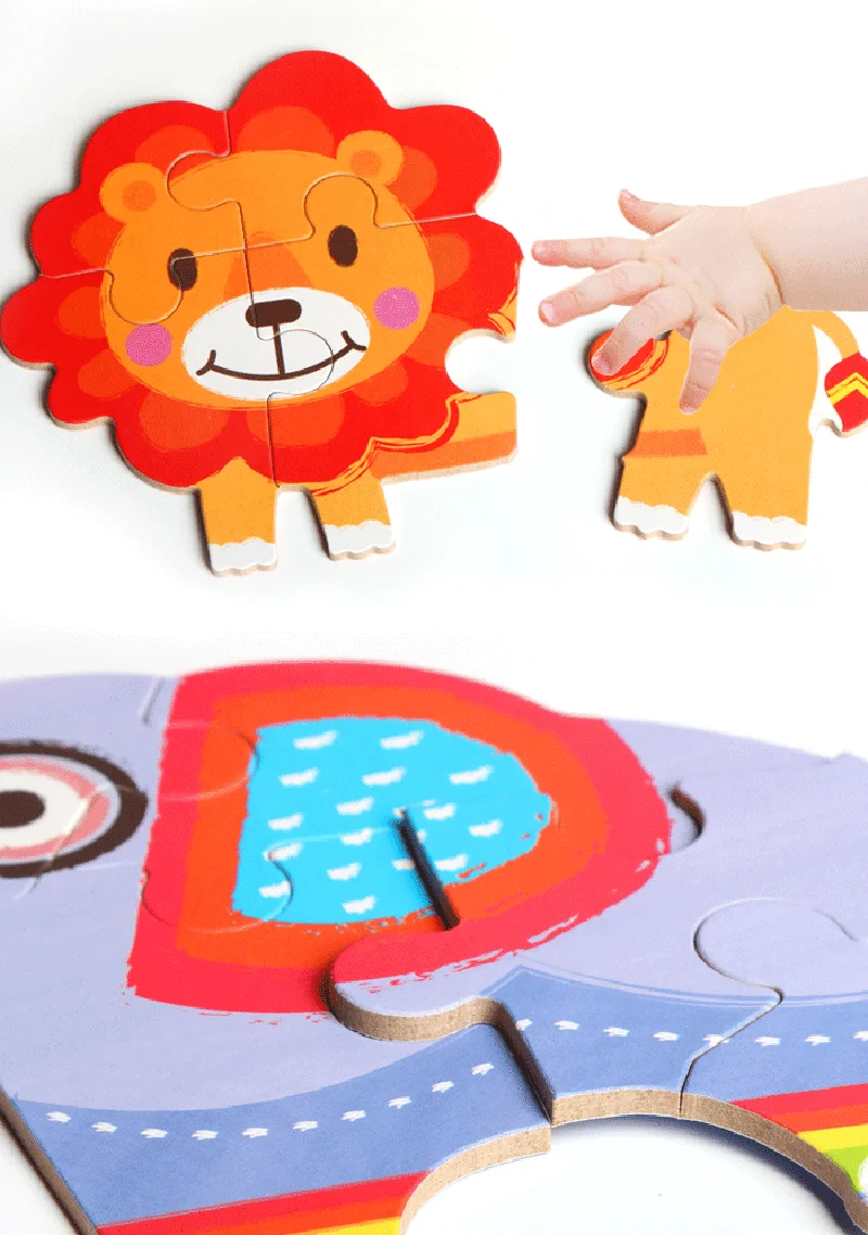 Деревянный познавательные Пазлы животные и транспортных головоломки для детей