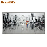ruopoty frame abstract modern city diy painting by numbers acrylic paint on canvas wall art picture for living room 60x120cm