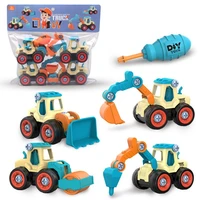 20214pcs construction toy engineering car fire truck screw build and disassemble great for kids boys creative education toys car