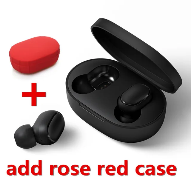 GB add Red case Горячая Xiaomi Redmi AirDots Беспроводной Bluethooth наушники Язык Управление ушной Автоматическое Сопряжение Мини Гарнитуры Смарт Управление - Цвет: GB add Red case