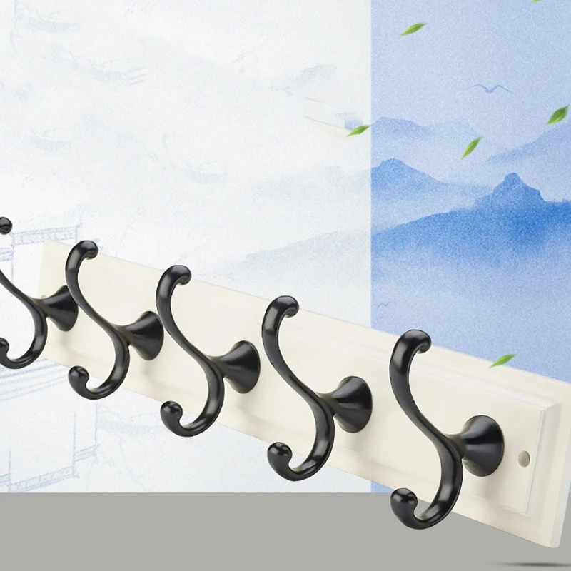 

White Zinc Alloy Antique Wooden Luxury Coat Hooks Wall Mounted Hanger Bathroom Accessories