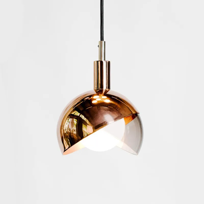 

Nordic Creative Single Headed Dining Room Chandelier Modern Lamp Living Bedroom Circular Small Glass Ball Hanging
