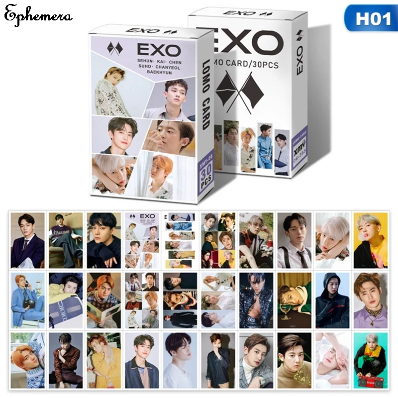 Альбом Kpop EXO 30 шт./компл. самодельная бумага ломо карта фотокарточка постер