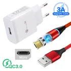 Магнитный кабель Micro USB для Samsung A03 Meizu M10 Realme Narzo 50i C3 C21Y, зарядное устройство для телефона Huawei P Smart 2019 Honor 9A 3A