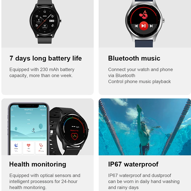 ЛМС DT55 работы при прослушивании музыки по Bluetooth фото новые умные часы Спорт