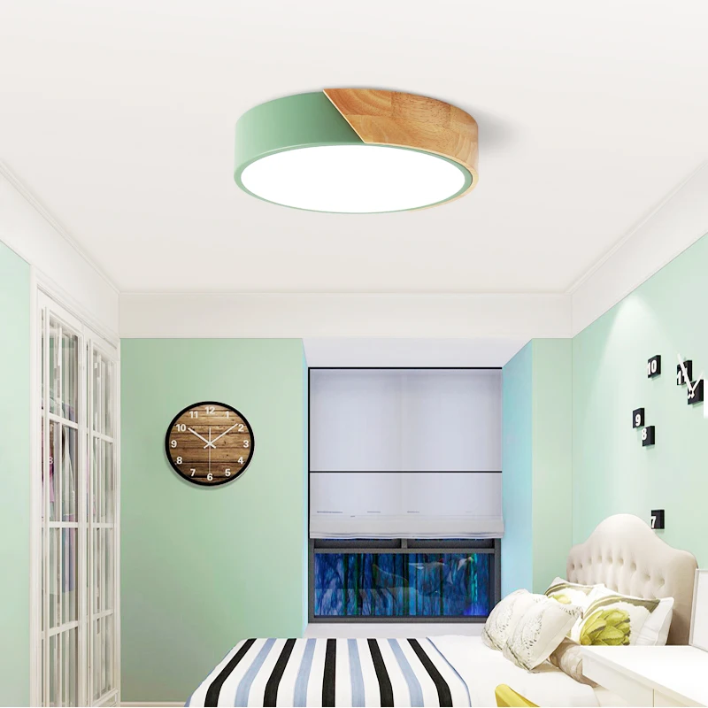 Деревянная китайская потолочная лампа для детской комнаты многоцветная