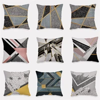 black and white geometric throw pillow cover home decor stripe plush cushion cover for sofa decorative nordic decor 45x45cm