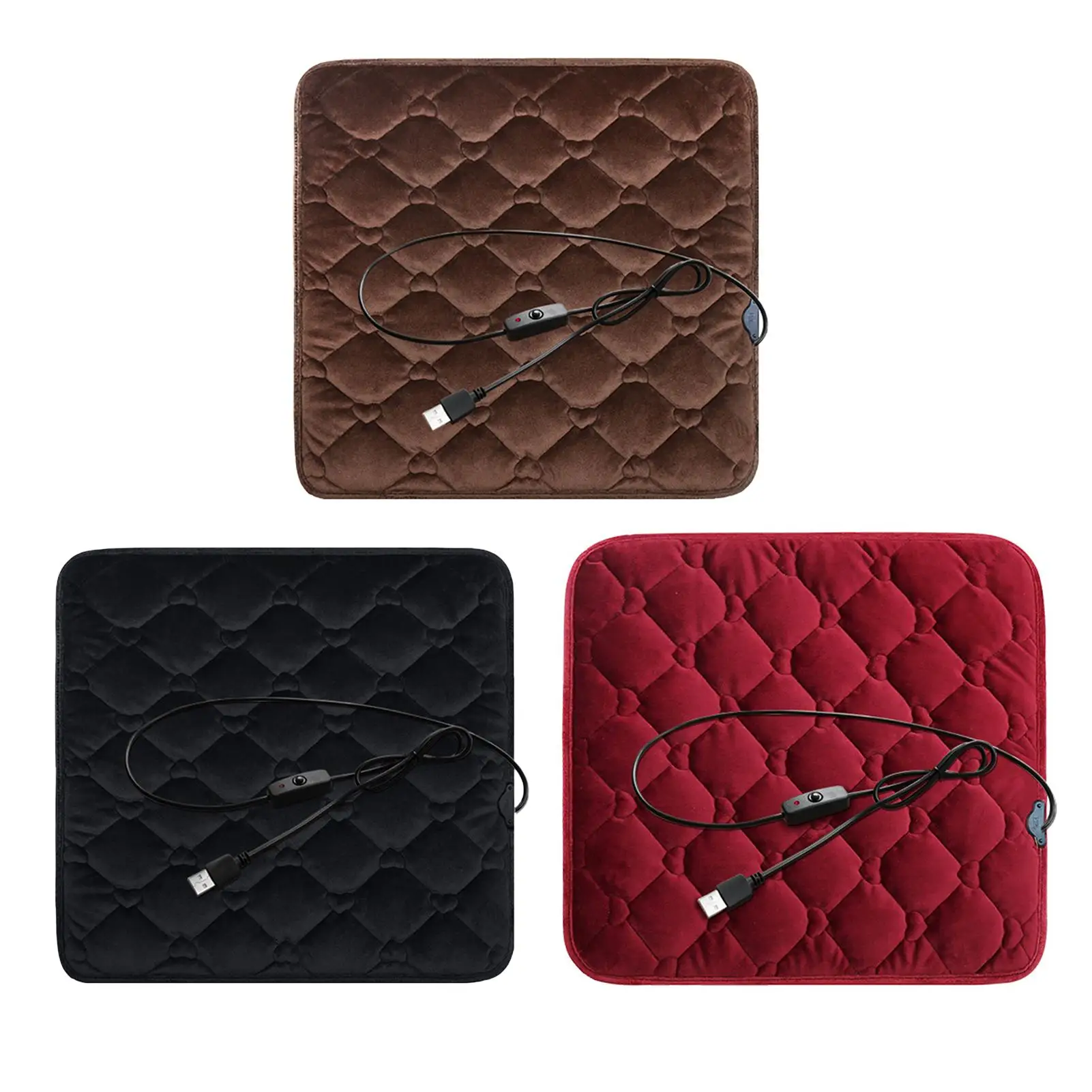 45 см x 5 в зимнее теплое плюшевое автомобильное сиденье с питанием от USB офисное