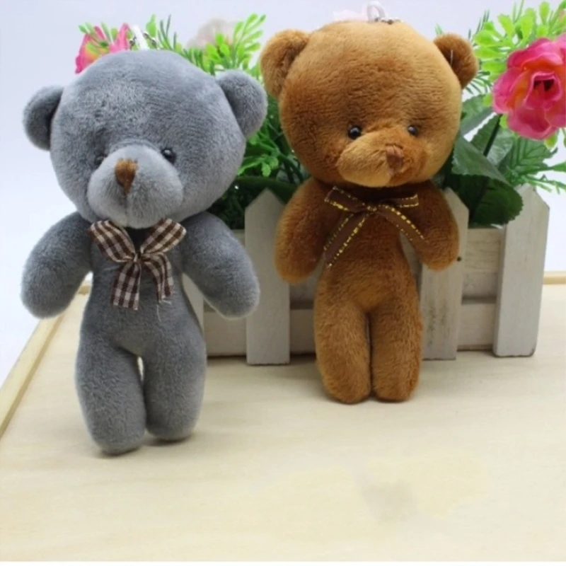 Baby Toys 12CM Popobe Gloomy Teddy Bear Cute Plush Bag Keychain Car Key Holder for Bag Charm Hanging Ring Pendant Doll