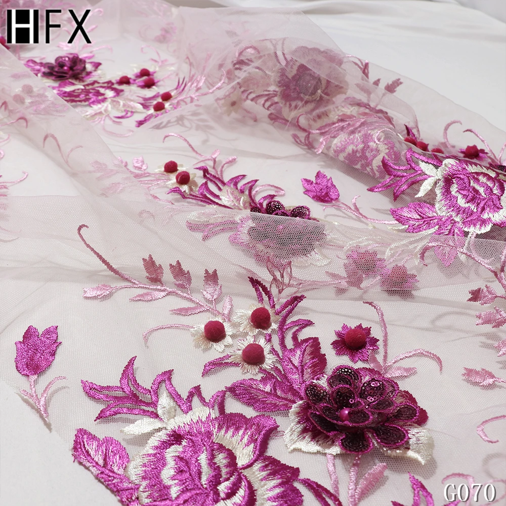 HFX новейшая африканская кружевная ткань Вышитое кружево в нигерийском стиле для