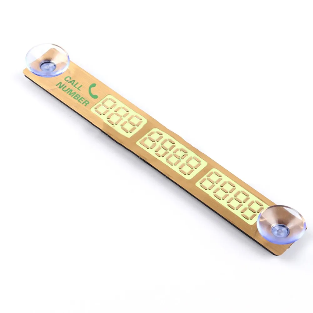 

Luminous Phone Number Plate Magnet Car 15*2cm 1pc Car Gold Interior Accessories