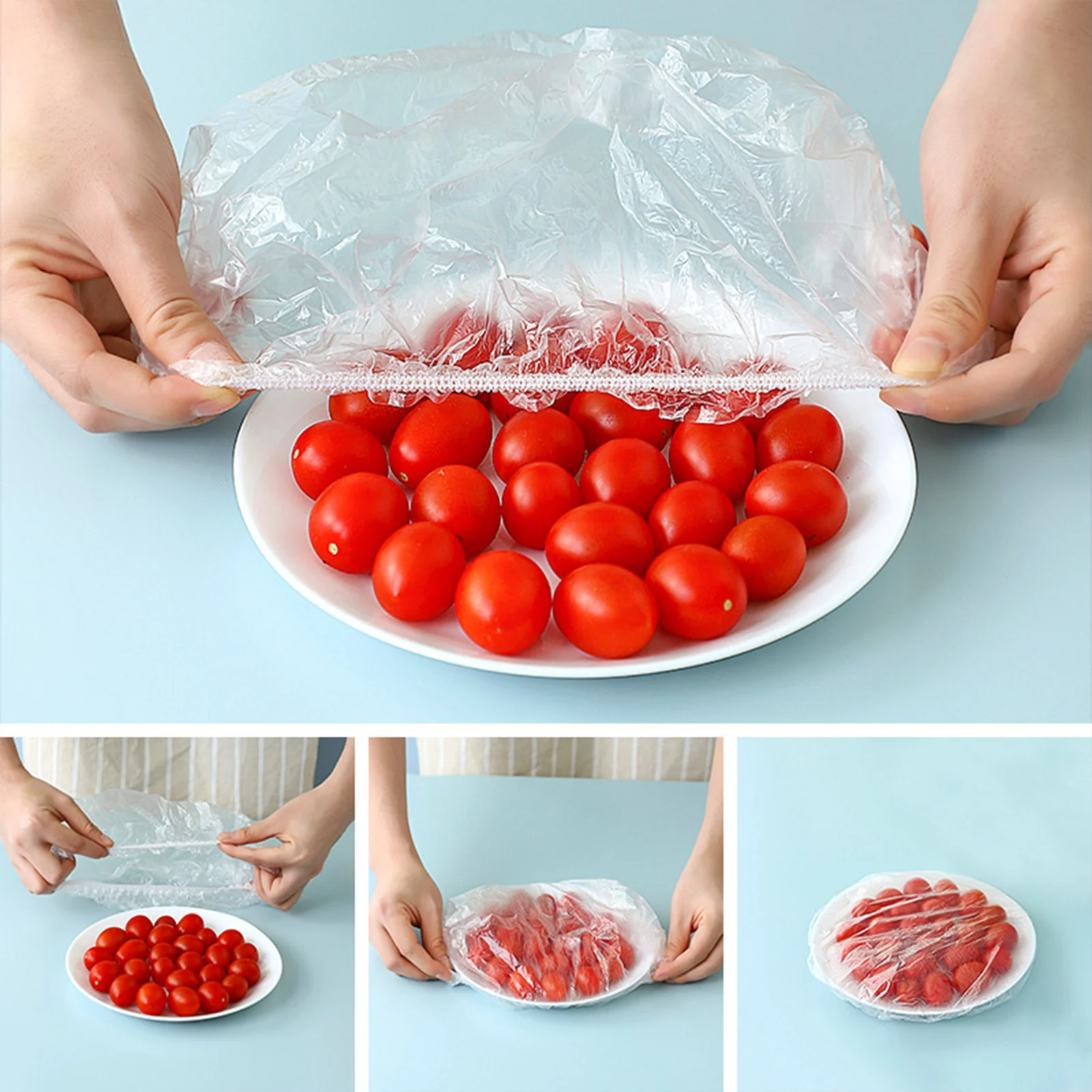 

100pc Disposable Cling Film Cover Household Fresh Wrap Safe Material Widely Used Fresh Bag Dust-proof Fruit For Sale