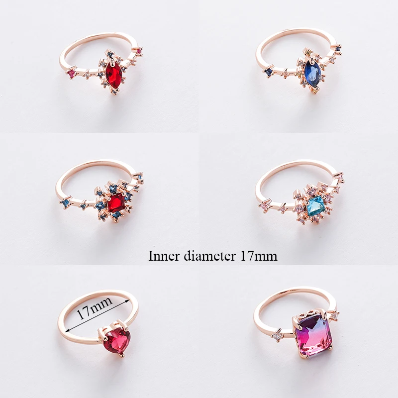 

Korea Crystal Zircon Open Rings Sweet Double Layer Adjustable Finger Ring Women Bohemian Flash Rings Micro Inlaid Open Ring