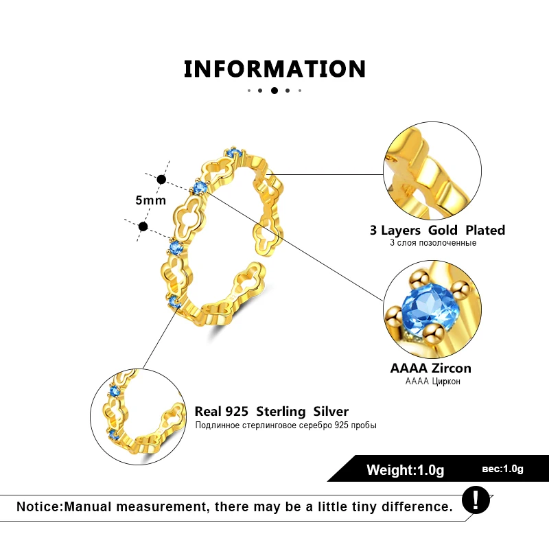 ORSA JEWELS кольцо чистый 925 Серебряные Регулируемые кольца для Для женщин 4 стиль Дополнительный синий и ясно AAAA фианит укладки вогнутые кольца ювелирные изделия SR140