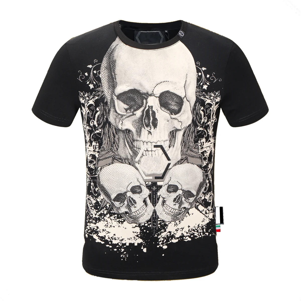 

2021ss Summer Plain skull Men's T-Shirts Cotton Women Clothes Funny Short Sleeve O Neck Tees Printing Phillip T-Shirts