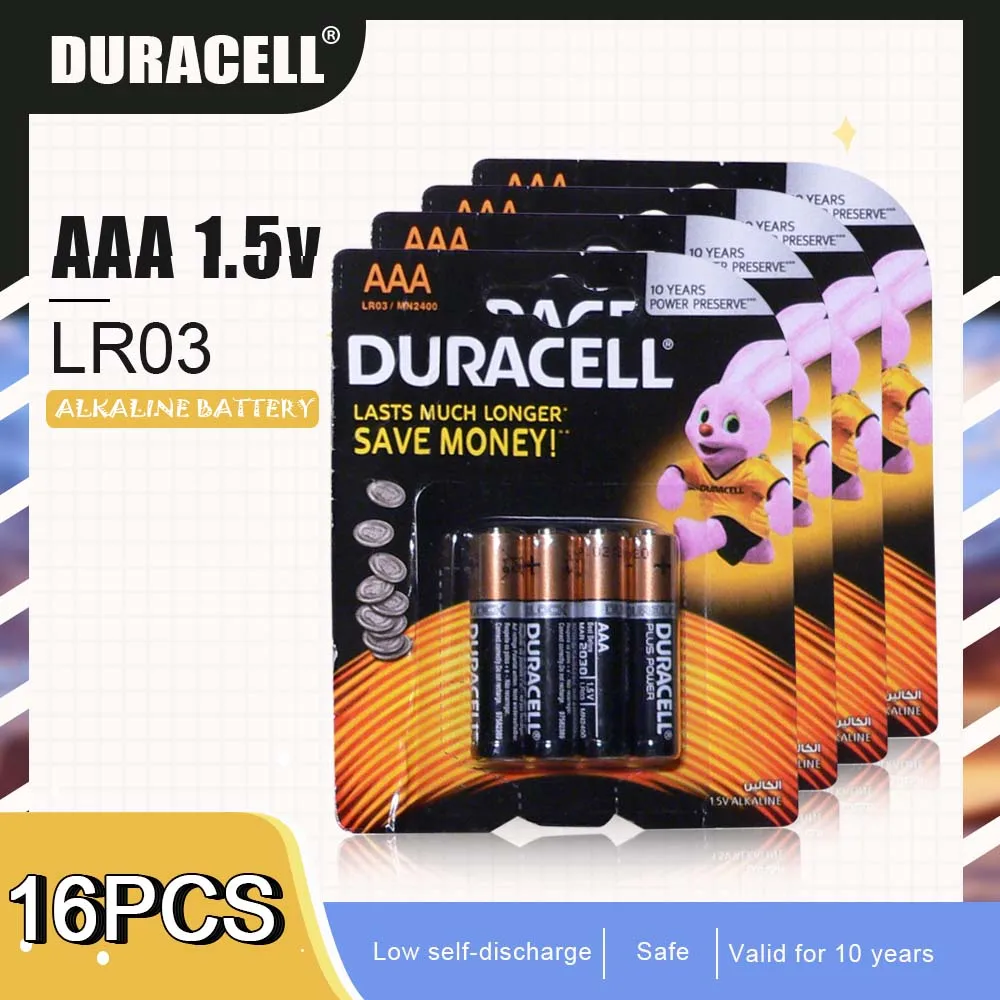 

16PCS New Original 1.5V DURACELL AAA LR03 Alkaline Battery For Electric toothbrush Flashlight Remote control Dry Primary Cells