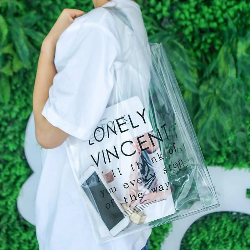 Прозрачная сумка для шоппинга путешествий повседневного использования с