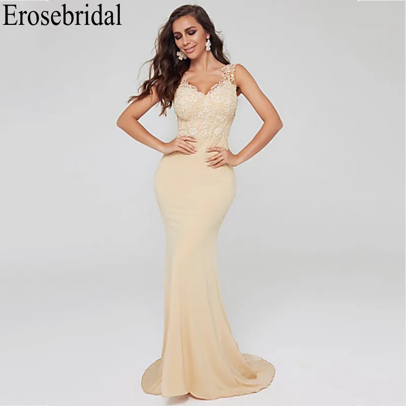 Erosebridal элегантное торжественное платье со шлейфом кружевное вечернее длинное 2019