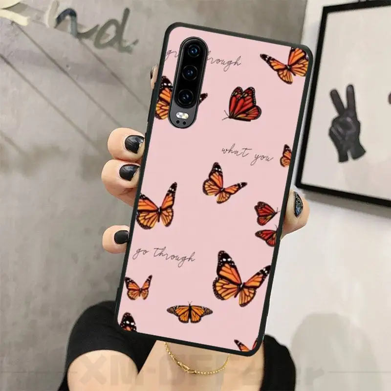 Блестящая бабочка черный ТПУ мягкий резиновый чехол для телефона Huawei P8 lite 2017 P9 P10