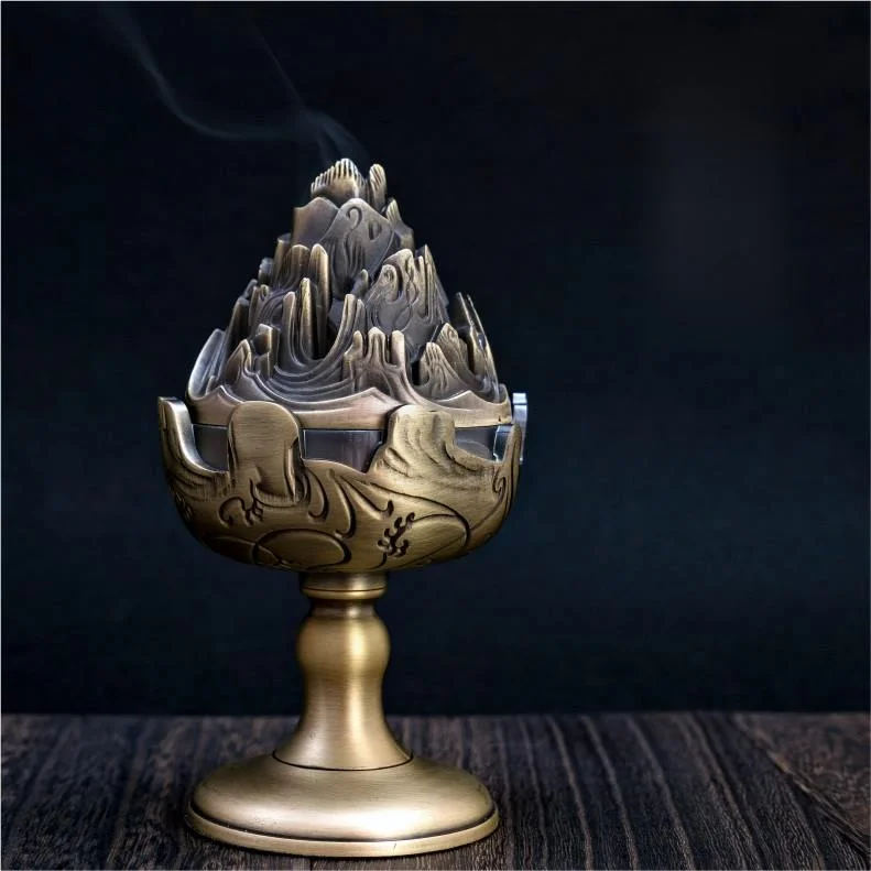 

Luxury Copper Incense Burner Holder Agarwood Sandalwood Office Chinese Incense Burner Bedroom Incensario Home Decoration DF50XXL