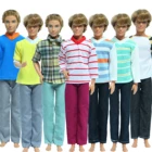 Комплект для куклы Барби Кен, Мужская футболка, брюки, одежда принца, аксессуары, случайный выбор, 1 шт.