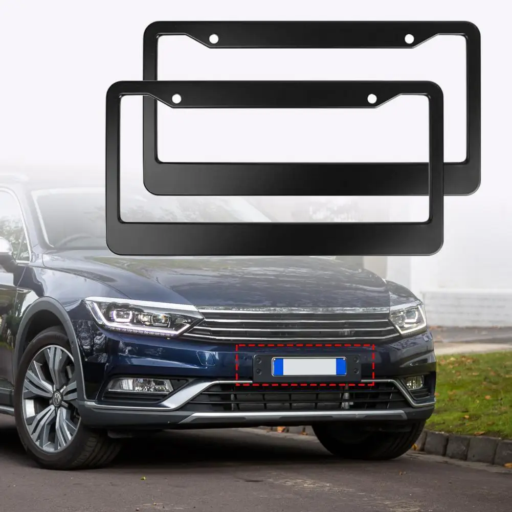 

2Pcs Waterproof License Cover Easy Installation Safeguard Metal Car Modified License Plate Frame Easy Installation for Truck