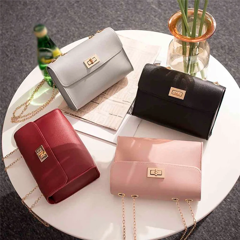 

British Fashion Simple Small Square Bag Women's Designer Handbag 2020 High-quality PU Leather Chain Mobile Phone Shoulder bags