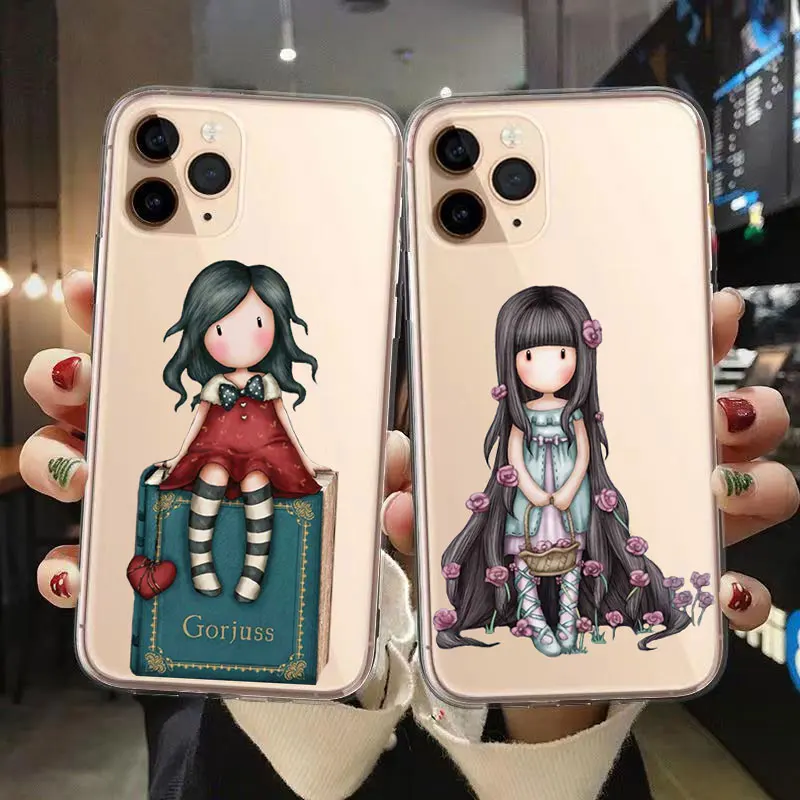 

Cute Santoro Gorjuss cartoon girl Phone Case For iPhone 11 12 Pro Max XR X XS MAX 7 8 Plus 6s SE 2020 Soft silicone Cover Fundas