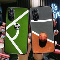 basketball and football clear phone case for huawei honor 20 10 9 8a 7 5t x pro lite 5g black etui coque hoesjes comic fash de