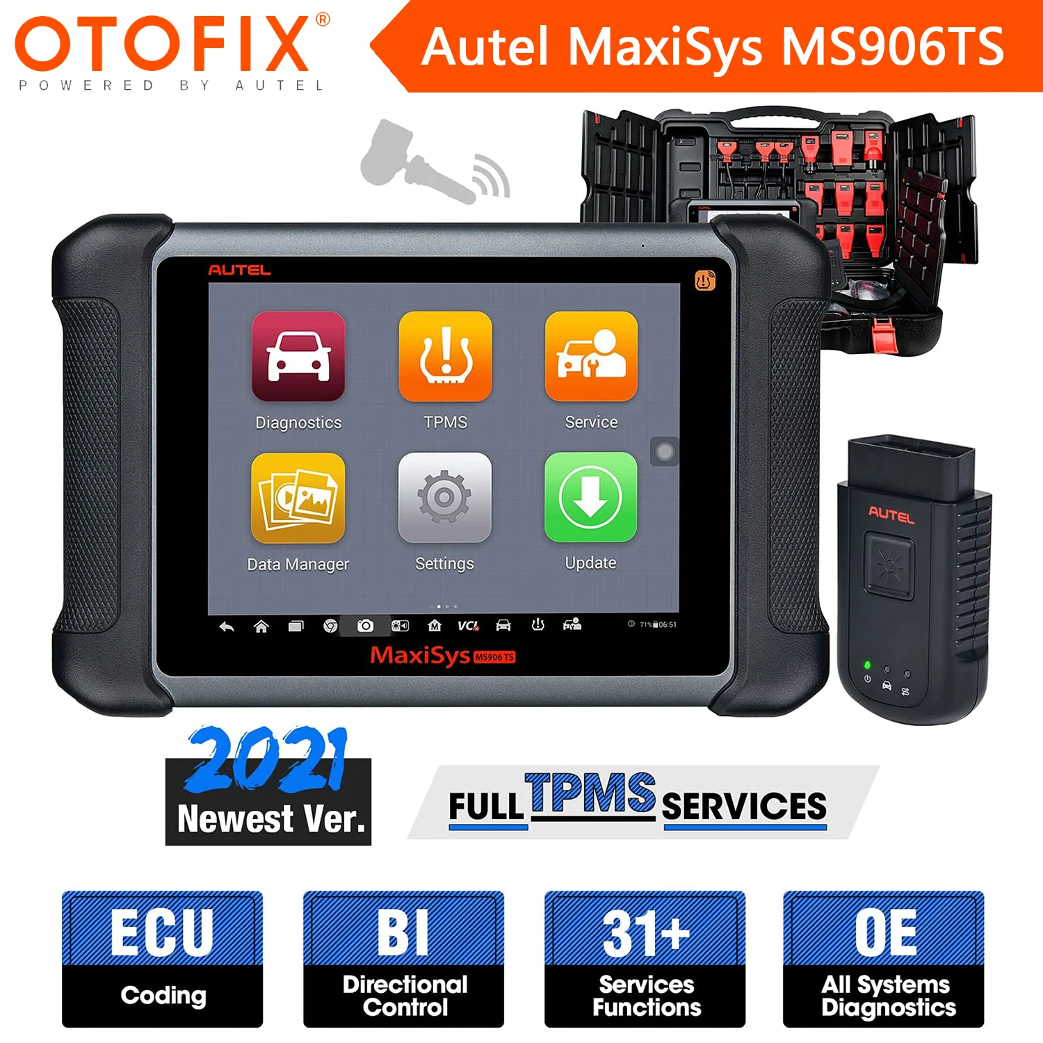 

Autel MaxiSys MS906TS TPMS Programming MS906BT Car Diagnostic Tool OBD2 Scanner ECU Coding OE-level Diagnosis Better Than MS906