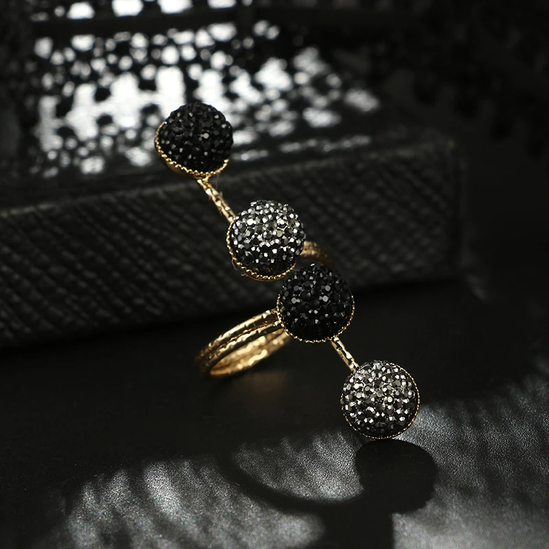 Женское Винтажное кольцо Стразы набор регулируемых колец в стиле панк под