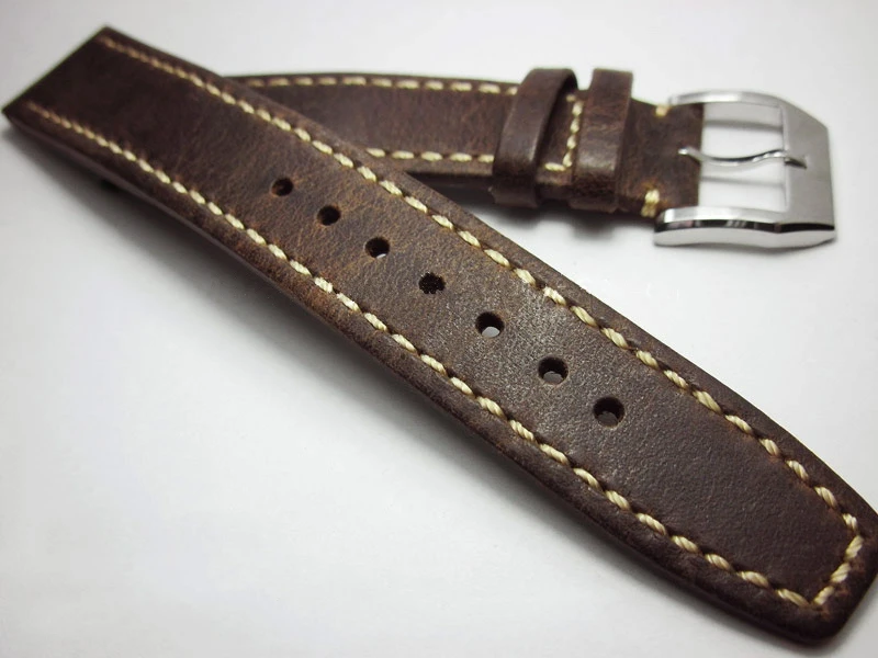

20 21 22mm Retro Crazy Horse Skin Watch Strap Handmade Men's classic Watch Band Genuine Leather personalise Belt Watchbands