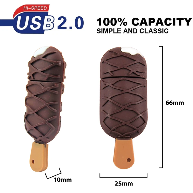 Креативный дизайн эскимо Usb флеш накопитель 2 0 32 Гб 64 128 МБ силиконовый U Stick Ice Cream