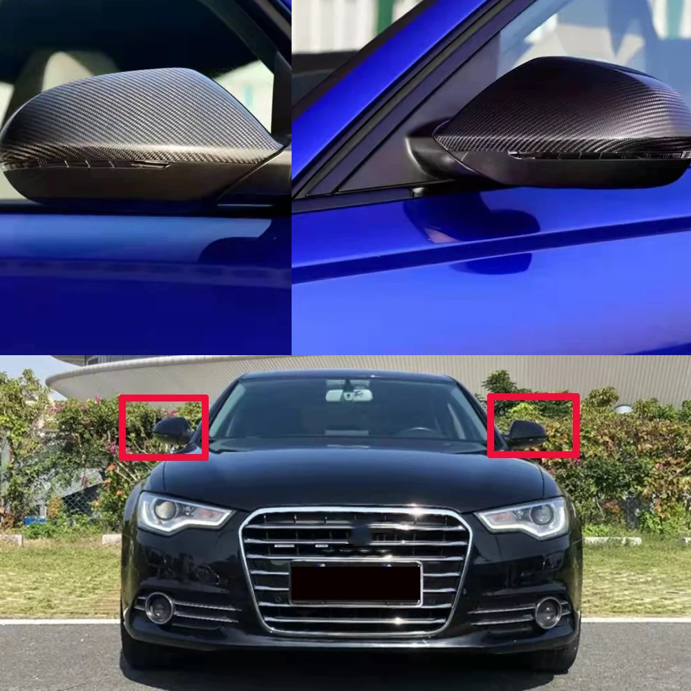 

For Audi A6 RS6 S6 C7 2012-2018 Rearview Mirror Cover Real Carbon Fiber Rear view Side Wing Mirror Cover Caps Shell Replacement