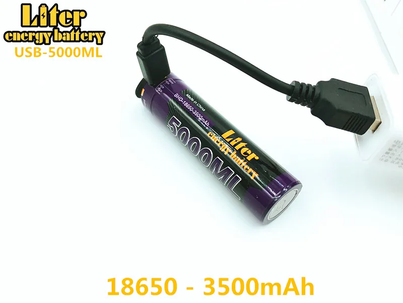 

Liter energy battery USB wire+USB 18650 3500mAh 3.7V Li-ion battery USB 5000ML Li-ion Rechargebale battery Laptop Batteries