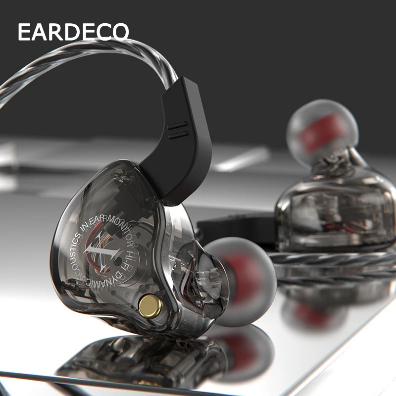 

EARDECO Transparent Mobile Wired Headphones Bass for Phone 3.5mm Earphone In Ear Headphone with Mic Earbuds Noise Cancelling