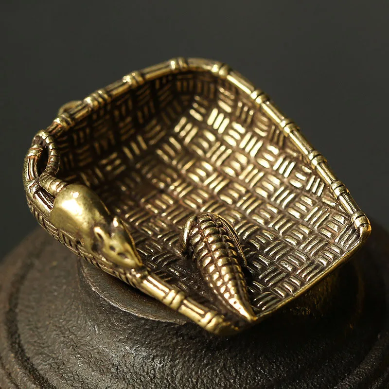 Винтажные медные забавные Подвески в виде пылесборника мыши кукурузы богатства