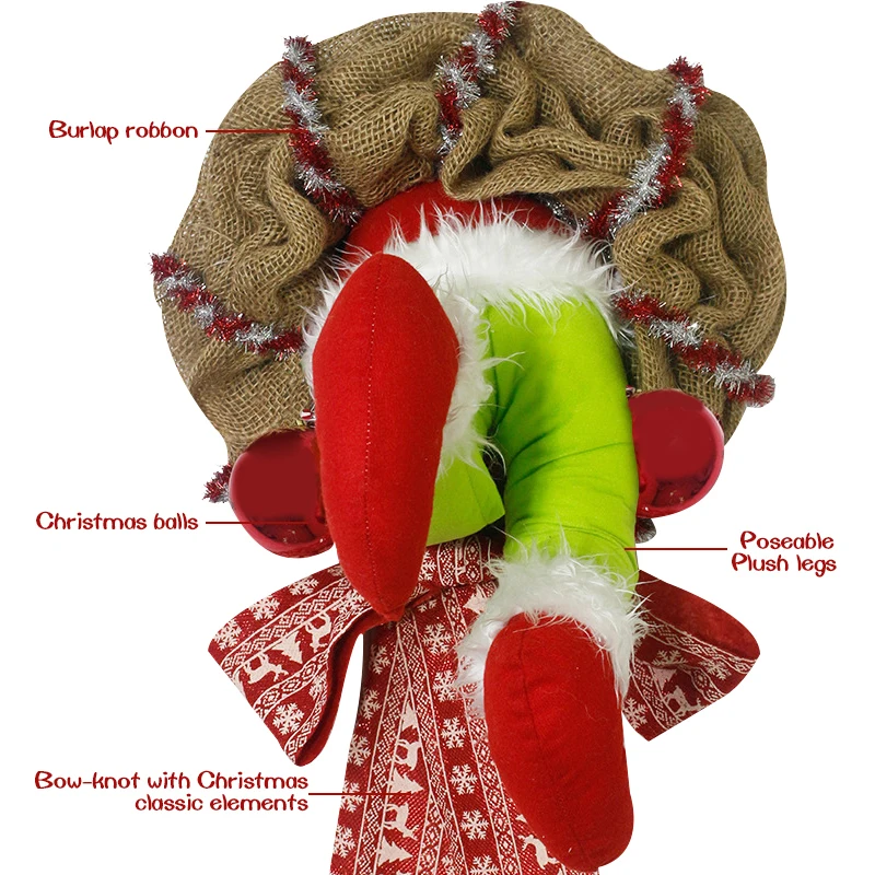 

12/14/16 Inch How The Christmas Thief Stole Christmas Burlap Wreath Christmas Thief Stole Xmas Garland Christmas Home Decor