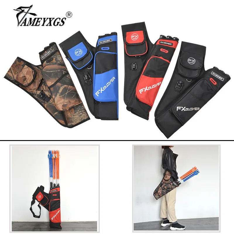 

1pc Archery Arrow Quiver Waterproof Canvas 3 Tube Quiver Waist Strap Type Outdoor Hunting Shooting Arrow Storage Protection Bag