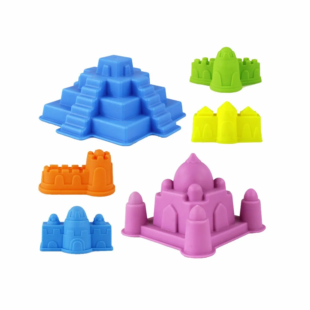 

6pcs Sandbeach Castle Model Kids Baby Beach Sand Beach Toys Castle Water Tools Toys Sand Game Chteau De Jouet Sur Tas De Sable