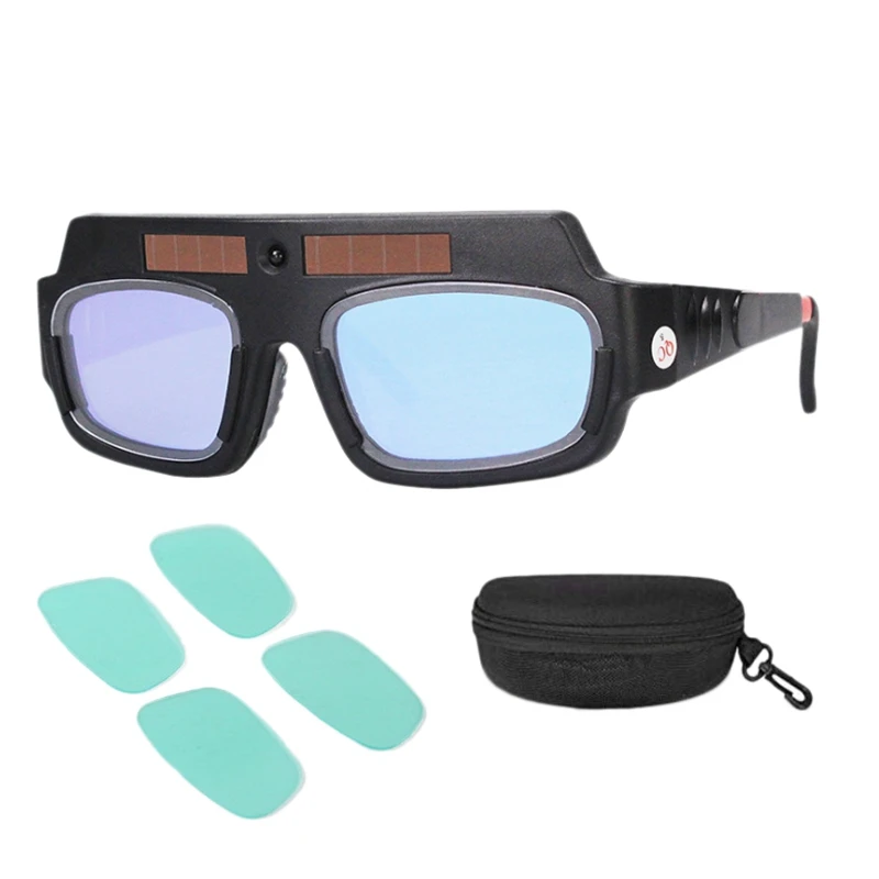 

ABSF Solar Powered Auto Darkening Welding Mask Helmet Goggles Welder Gles Arc Anti-Shock Lens with Storage Case