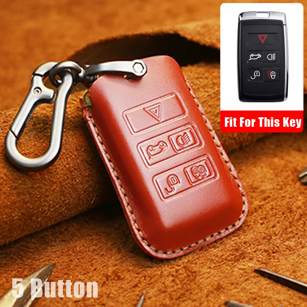 

Leather Car Key Case Cover For Land Rover A9 Range Rover Sport 4 Evoque Freelander 2 Discovery Jaguar XE XJ XJL XF C-X16