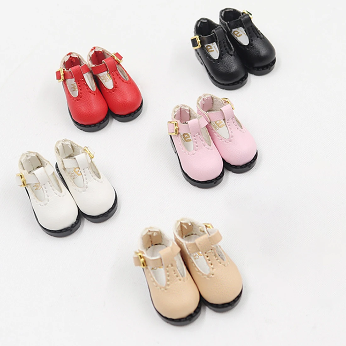 

Pure Color Small Leather Shoes with Buckle for Azone S / OB22 Dolls - Pink