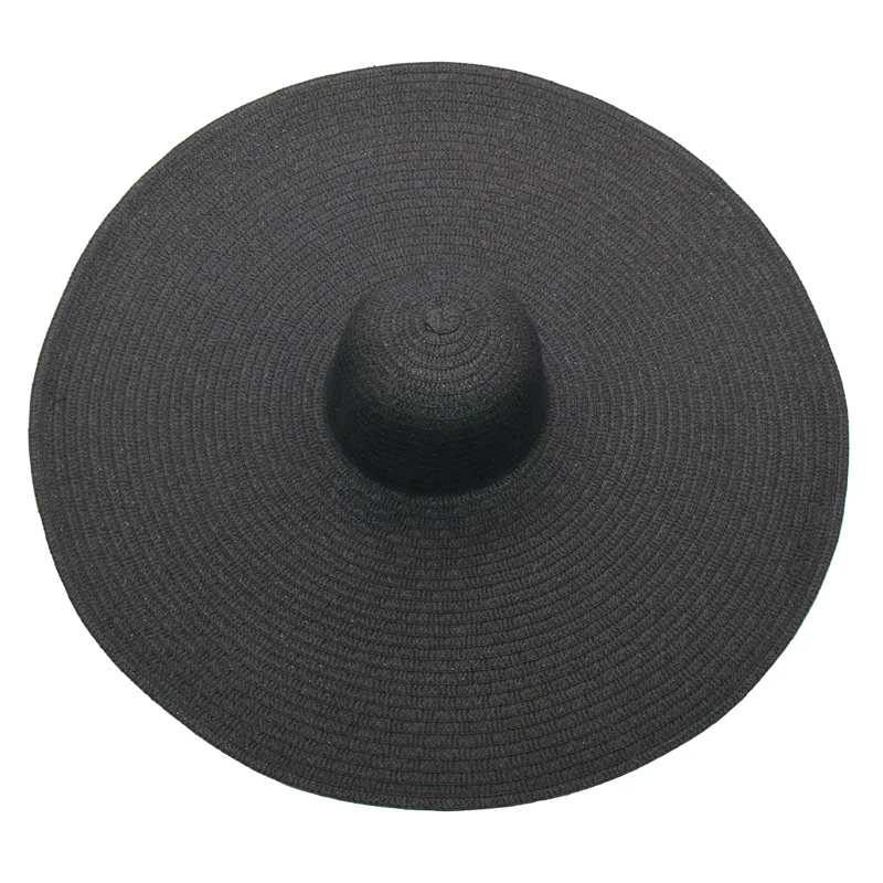 

Foldable Women Hat 70cm Wide Brim Oversized Beach Hats For Women Large Straw Hat UV Protection Sun Shade Hat Wholesale